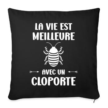 cloporte_-10- - Sofa pillowcase 17,3'' x 17,3'' (45 x 45 cm) - black - Front