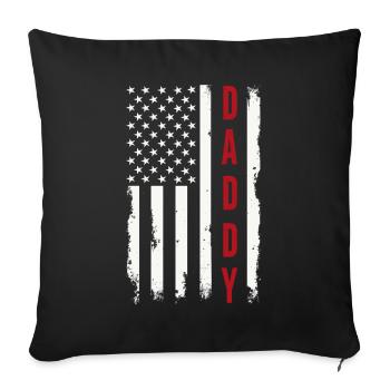 Daddy US Flag Patriotic Father America - Sofa pillowcase 17,3'' x 17,3'' (45 x 45 cm) - black - Front