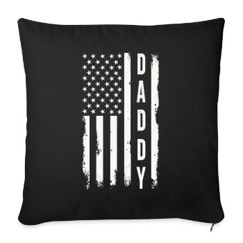 Daddy US Flag Patriotic Father America - Sofa pillowcase 17,3'' x 17,3'' (45 x 45 cm) - black - Front