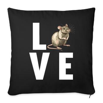 Rat Rat - Housse de coussin décorative 45 x 45 cm - noir - Devant