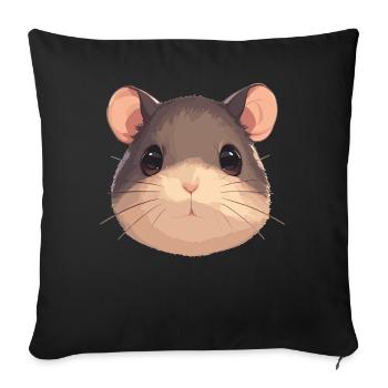 Rat Rat - Housse de coussin décorative 45 x 45 cm - noir - Devant