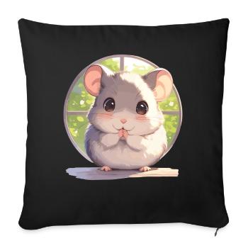 Rat Rat - Housse de coussin décorative 45 x 45 cm - noir - Devant