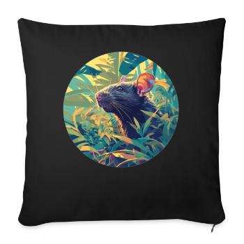 Rat Rat - Housse de coussin décorative 45 x 45 cm - noir - Devant