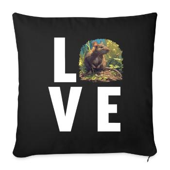 Rat Rat - Housse de coussin décorative 45 x 45 cm - noir - Devant