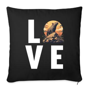 Rat Rat - Housse de coussin décorative 45 x 45 cm - noir - Devant
