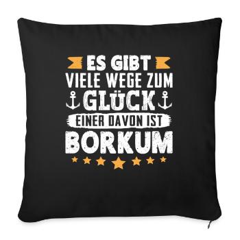 VACANCES EN MER DU NORD IL EXISTE DE NOMBREUSES FAÇONS DE FAIRE LE BONHEUR À BORKUM - Housse de coussin décorative 45 x 45 cm - noir - Devant