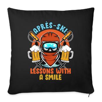 Moniteur de ski APRES-SKI COURS AVEC LE SOURIRE Lustig - Housse de coussin décorative 45 x 45 cm - noir - Devant