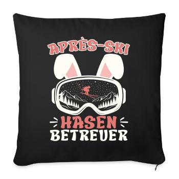 Après-ski RABBIT SUPERVISOR Fun - Sofa pillowcase 17,3'' x 17,3'' (45 x 45 cm) - black - Front