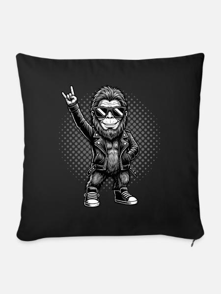 Rock, Rocker, Rock Musik, Heavy Metal, Rock Hand - Sofakissenbezug 45 x 45 cm - Schwarz
