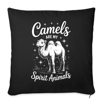 Kamele Spruch Lustiges Kamele Geschenk - Sofakissenbezug 45 x 45 cm - Schwarz - Vorne
