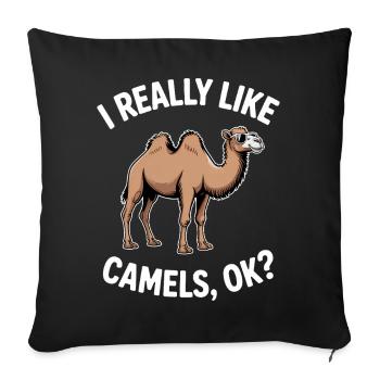 Kamele Spruch Lustiges Kamele Geschenk - Sofakissenbezug 45 x 45 cm - Schwarz - Vorne
