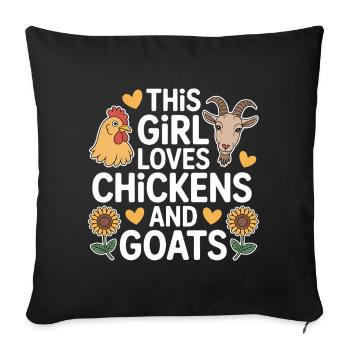 Hühner Ziegen Spruch Huhn Lustiges Hühner Geschenk - Sofakissenbezug 45 x 45 cm - Schwarz - Vorne