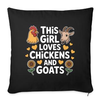 Hühner Ziegen Spruch Huhn Lustiges Hühner Geschenk - Sofakissenbezug 45 x 45 cm - Schwarz - Vorne