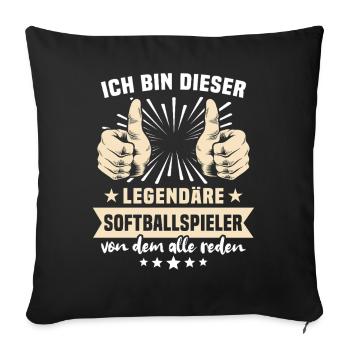 Softball player quotes - Sofa pillowcase 17,3'' x 17,3'' (45 x 45 cm) - black - Front