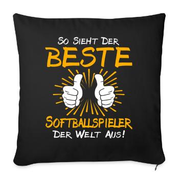 Softball Player Gift Idea - Sofa pillowcase 17,3'' x 17,3'' (45 x 45 cm) - black - Front