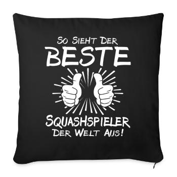 Meilleur joueur de squash - Housse de coussin décorative 45 x 45 cm - noir - Devant