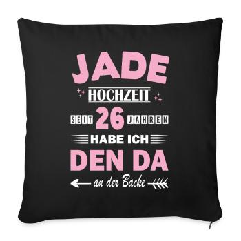 Jade Wedding 26th Wedding Anniversary Anniversary Wife - Sofa pillowcase 17,3'' x 17,3'' (45 x 45 cm) - black - Front