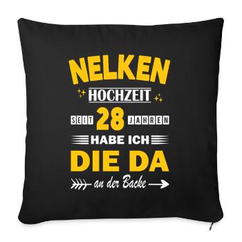 Carnation Wedding 28th Wedding Anniversary Husband - Sofa pillowcase 17,3'' x 17,3'' (45 x 45 cm) - black - Front