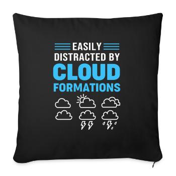 Météorologue en météorologie, tempête et tornade, météorologique - Housse de coussin décorative 45 x 45 cm - noir - Devant