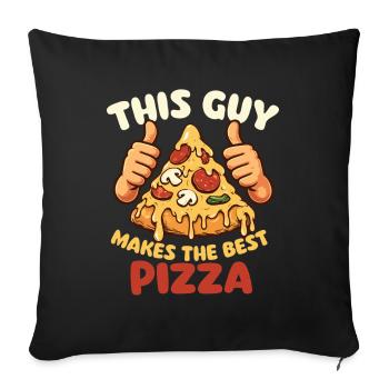 Ce type fait la meilleure citation drôle de pizza - Housse de coussin décorative 45 x 45 cm - noir - Devant