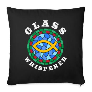 Stained Glass Art Stained Glass Artist - Sofa pillowcase 17,3'' x 17,3'' (45 x 45 cm) - black - Front