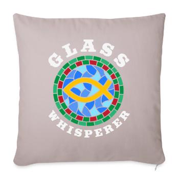 Art du vitrail Artiste du vitrail - Housse de coussin décorative 45 x 45 cm - taupe clair - Devant