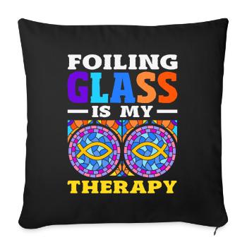 Stained Glass Art Stained Glass Artist - Sofa pillowcase 17,3'' x 17,3'' (45 x 45 cm) - black - Front