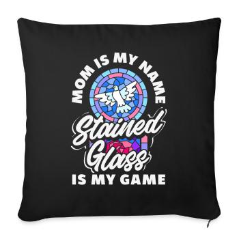 Stained Glass Art Stained Glass Artist - Sofa pillowcase 17,3'' x 17,3'' (45 x 45 cm) - black - Front