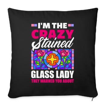 Stained Glass Art Stained Glass Artist - Sofa pillowcase 17,3'' x 17,3'' (45 x 45 cm) - black - Front