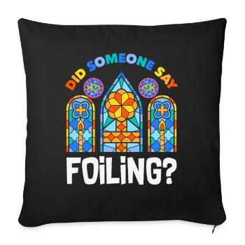 Stained Glass Art Stained Glass Artist - Sofa pillowcase 17,3'' x 17,3'' (45 x 45 cm) - black - Front