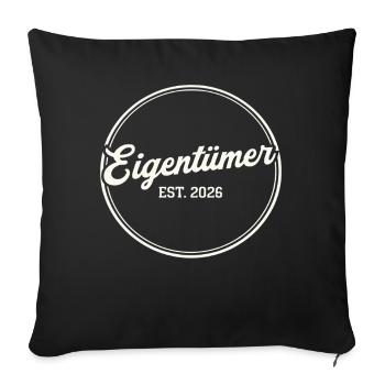 Owner Est. 2026 – Proud Owner Retro - Sofa pillowcase 17,3'' x 17,3'' (45 x 45 cm) - black - Front