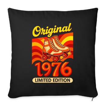 Original 1976 Limited Edition Retro Roller Skate - Sofa pillowcase 17,3'' x 17,3'' (45 x 45 cm) - black - Front