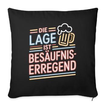 L’endroit est une bière de soirée alcoolisée - Housse de coussin décorative 45 x 45 cm - noir - Devant
