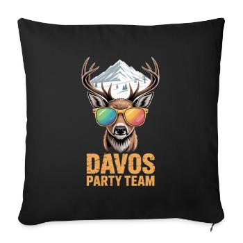 Davos Party Team Après Ski - Sofa pillowcase 17,3'' x 17,3'' (45 x 45 cm) - black - Front