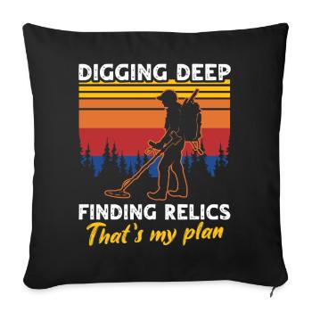 Détecteur Chercheur de Reliques - Housse de coussin décorative 45 x 45 cm - noir - Devant