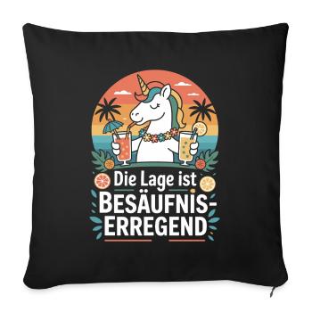 L’endroit est une bière de soirée alcoolisée - Housse de coussin décorative 45 x 45 cm - noir - Devant