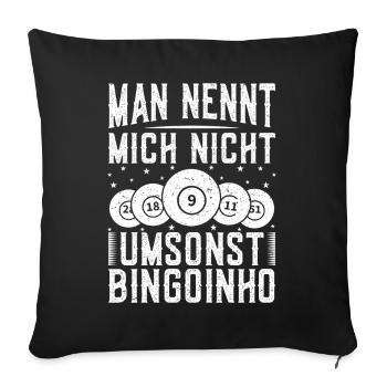 Joueur de bingo Moi Pas pour Rien Bingoinho Bingo - Housse de coussin décorative 45 x 45 cm - noir - Devant