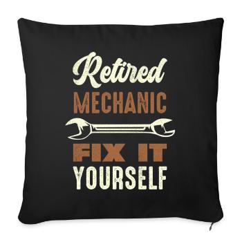 Mécanicien silencieux, répare ça toi-même - Housse de coussin décorative 45 x 45 cm - noir - Devant