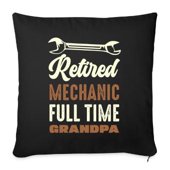 Retired Mechanic Grandpa - Sofa pillowcase 17,3'' x 17,3'' (45 x 45 cm) - black - Front