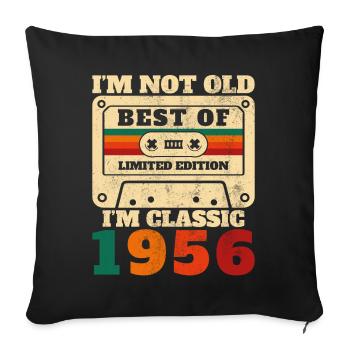 1956 Vintage Retro Birthday Gift - Sofa pillowcase 17,3'' x 17,3'' (45 x 45 cm) - black - Front