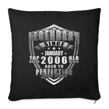 Birthday Gift January 2006 - January 2006 - Sofa pillowcase 17,3'' x 17,3'' (45 x 45 cm) - black - Front
