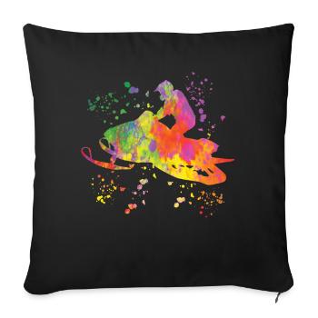 Skidoo Vibrant Snowmobile Adventure - Sofa pillowcase 17,3'' x 17,3'' (45 x 45 cm) - black - Front