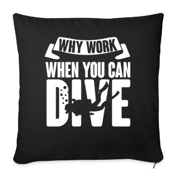 Diving Diver Snorkeling Recreational Diver - Sofa pillowcase 17,3'' x 17,3'' (45 x 45 cm) - black - Front