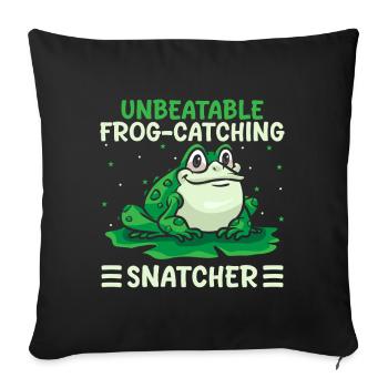 Frog Catcher Unbeatable Frog-Catching Snatcher - Sofakissenbezug 45 x 45 cm - Schwarz - Vorne