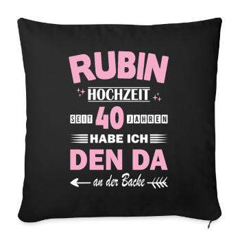 40 Years Relationship Anniversary Wedding Anniversary - Sofa pillowcase 17,3'' x 17,3'' (45 x 45 cm) - black - Front
