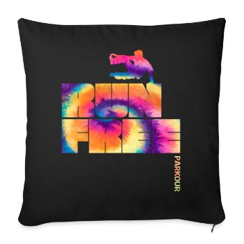 Parkour Run Free  - Sofa pillowcase 17,3'' x 17,3'' (45 x 45 cm) - black - Front