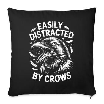 Crows Saying Crow Funny Crow Gift - Sofa pillowcase 17,3'' x 17,3'' (45 x 45 cm) - black - Front