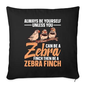 Outils pour propriétaires d’oiseaux pour amants des pinsons zébrés - Housse de coussin décorative 45 x 45 cm - noir - Devant