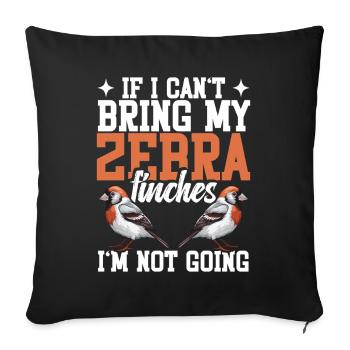 Criniers zébrés Maman Outils alimentaires Cage pour l’amour des oiseaux - Housse de coussin décorative 45 x 45 cm - noir - Devant