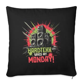 Hardtekk Saved My Monday Tekke East Germany - Sofa pillowcase 17,3'' x 17,3'' (45 x 45 cm) - black - Front